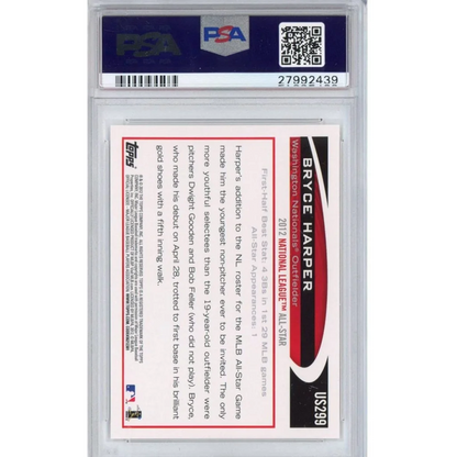 Graded Bryce Harper 2012 Topps Update Rookie Card in protective slab by professional sports authenticator