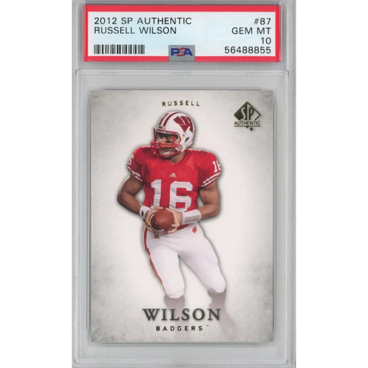 Graded PSA 10 2012 SP Authentic Russell Wilson #87 Rookie RC Football Card