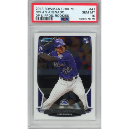 Graded PSA 10 gem mint 2013 Bowman Chrome Nolan Arenado rookie card #41