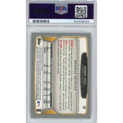 Graded 2013 Bowman Chrome Gerrit Cole #30 Rookie RC Baseball Card PSA 10 Gem Mint | PSA 10 Gem Mint Graded Rookie Card | vintageantiquesgifts.com