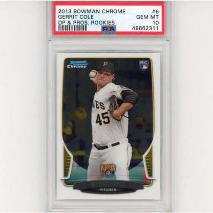 Graded 2013 Bowman Chrome Gerrit Cole Pirates Rookie PSA 10 Slab