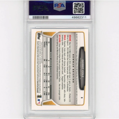 PSA 10 Graded 2013 Bowman Chrome Gerrit Cole Rookie Card Front in Case