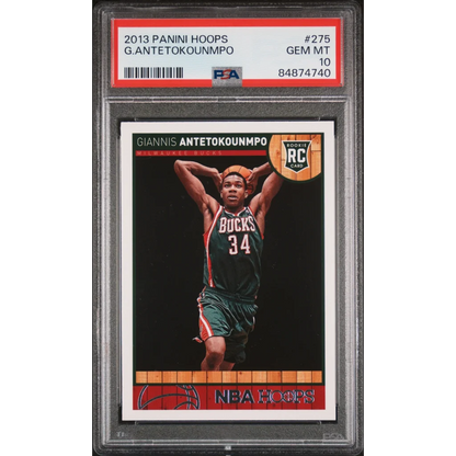 Graded 2013 Panini Hoops Giannis Antetokounmpo #275 Rookie RC Basketball Card PSA 10 Gem Mint | Hall of Fame Sports Memorabilia | vintageantiquesgifts.com