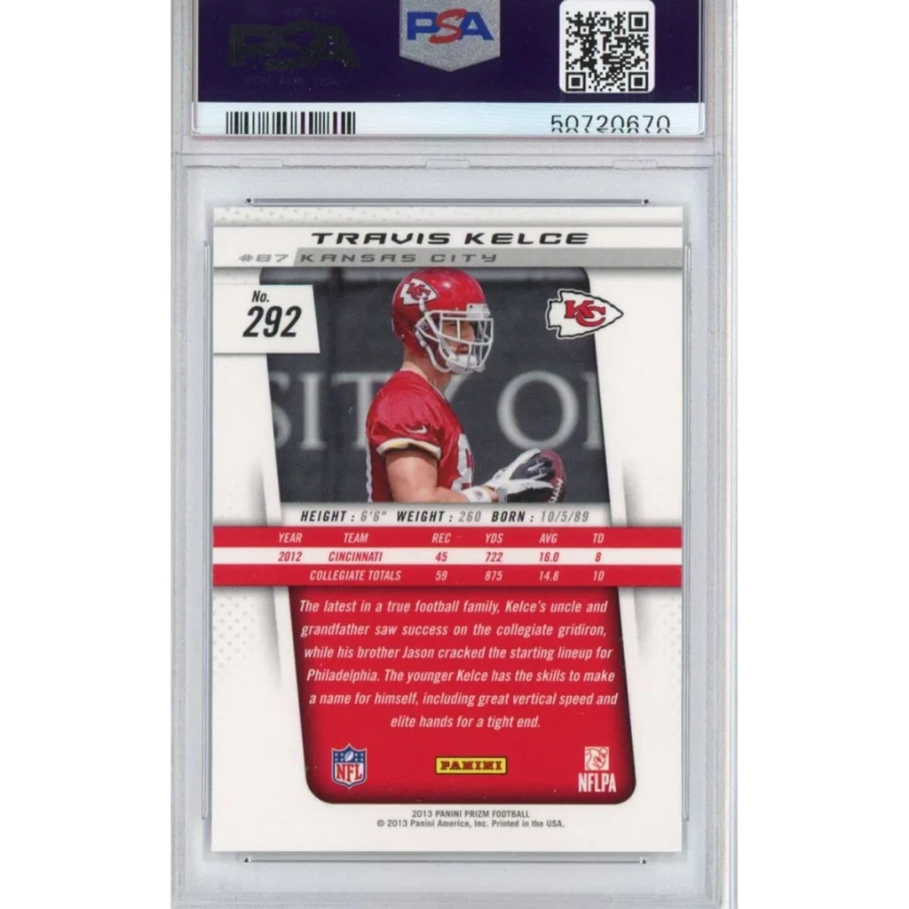 Graded PSA 10 2013 Panini Prizm Travis Kelce #292 Rookie Chiefs RC