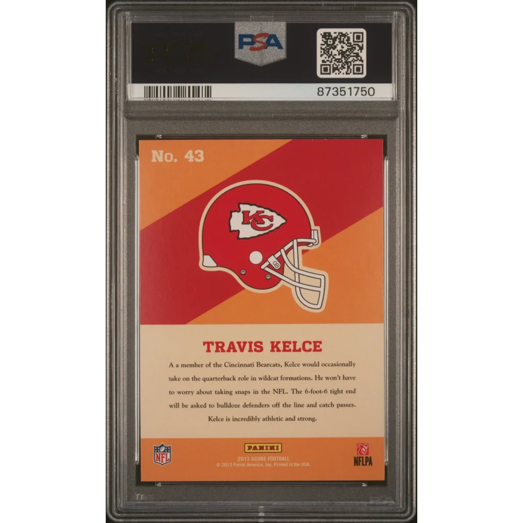 Graded 2013 Panini Score Travis Kelce #43 Hot Rookies RC Football Card PSA 10 Gem Mint | PSA 10 Gem Mint Graded Rookie Card | vintageantiquesgifts.com