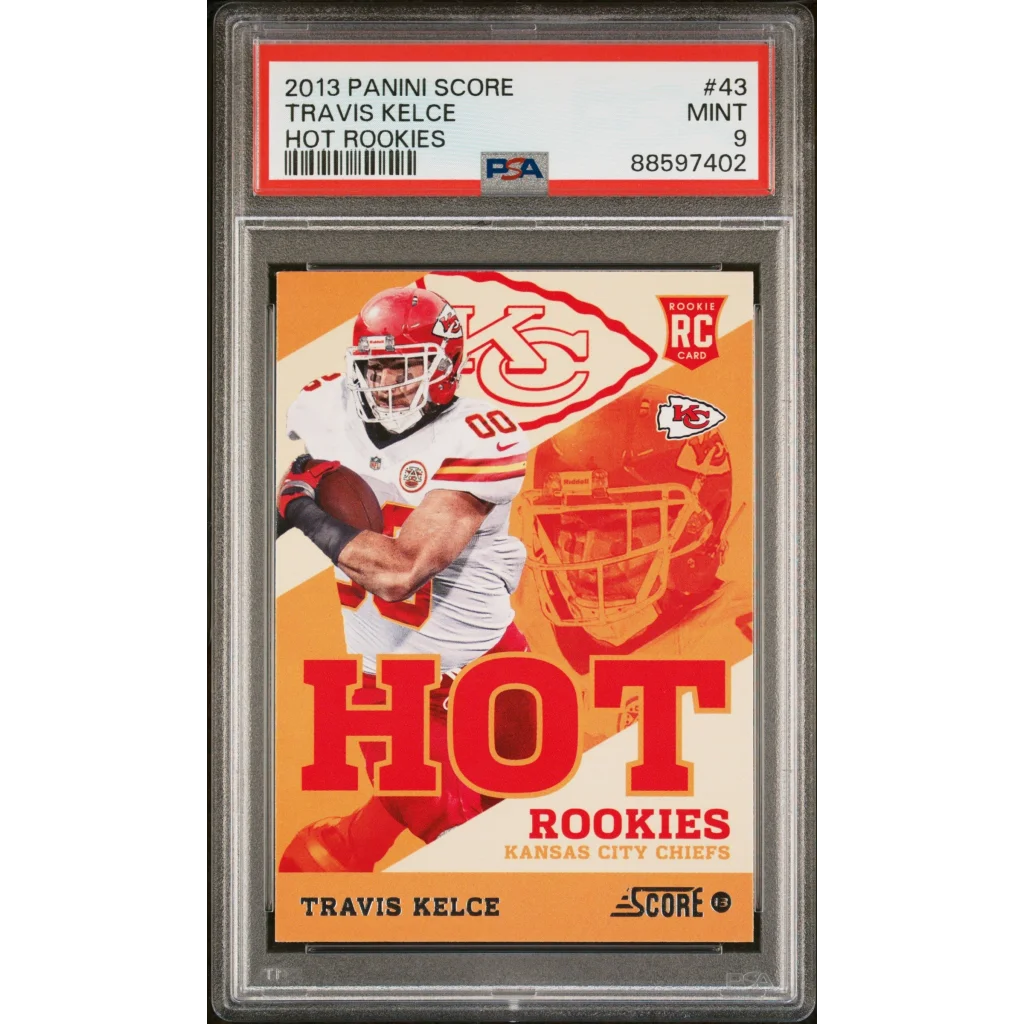 Graded PSA 9 Mint 2013 Panini Score Travis Kelce #43 Hot Rookies RC Card