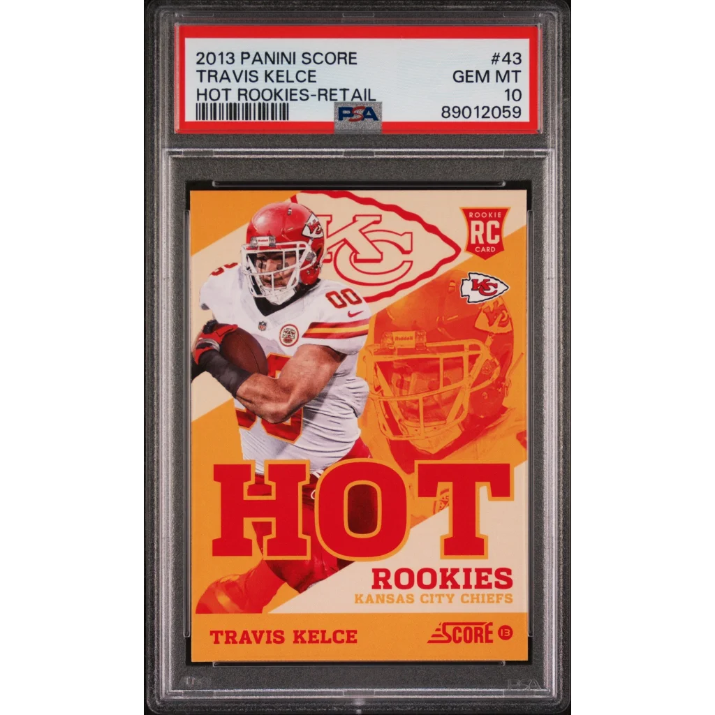 PSA 10 graded 2013 Panini Score Travis Kelce rookie RC card #43