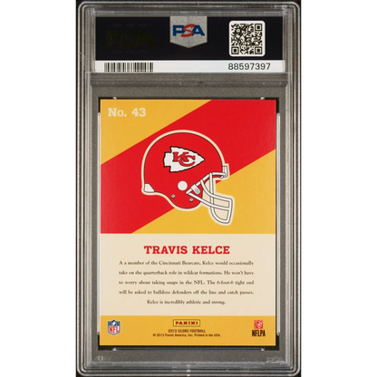 Graded 2013 Panini Score Travis Kelce #43 Hot Rookies Retail Rookie RC Football Card PSA 9 Mint | PSA 9 Mint Graded Rookie Card | vintageantiquesgifts.com