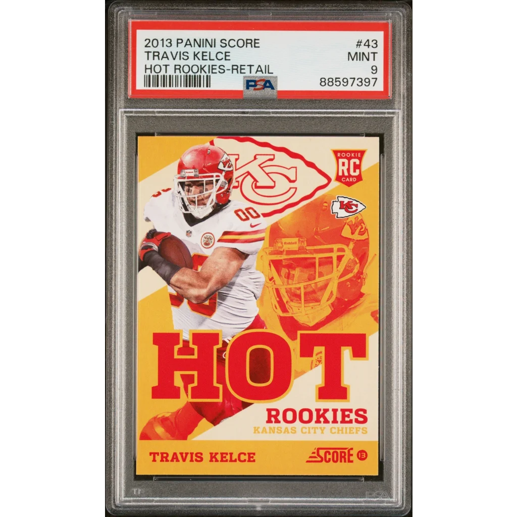 Graded 2013 Panini Score Travis Kelce #43 Hot Rookies Retail Rookie RC Football Card PSA 9 Mint | Hall of Fame Sports Memorabilia | vintageantiquesgifts.com