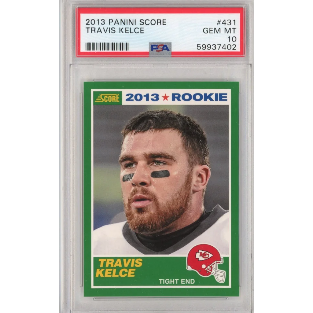 Graded 2013 Panini Score Travis Kelce #431 Rookie RC Football Card PSA 10 Gem Mint | Hall of Fame Sports Memorabilia | vintageantiquesgifts.com