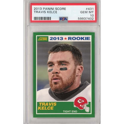 Graded 2013 Panini Score Travis Kelce #431 Rookie RC Football Card PSA 10 Gem Mint | Hall of Fame Sports Memorabilia | vintageantiquesgifts.com