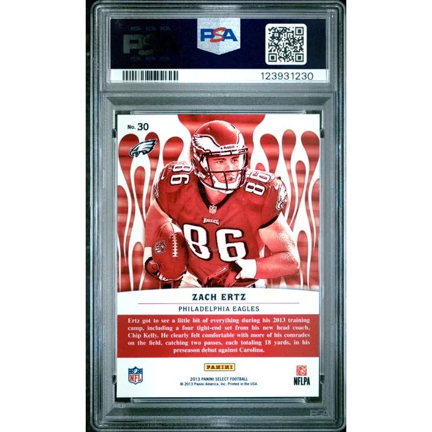 Graded 2013 Panini Select Zach Ertz #30 Rookie PSA 10 Gem Mint Card