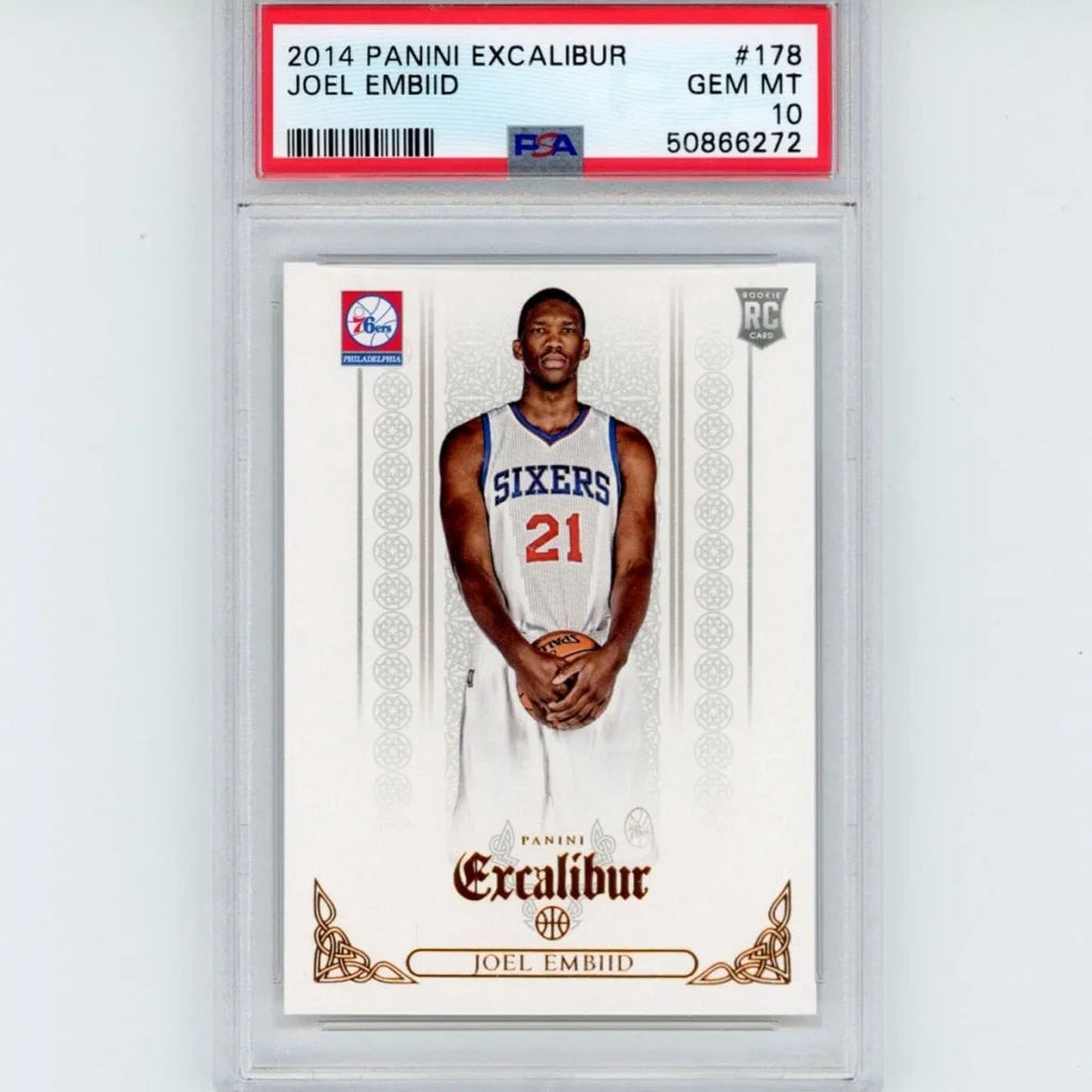 Graded PSA 10 2014-15 Panini Excalibur Joel Embiid #178 Rookie Card