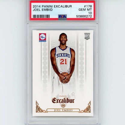 Graded PSA 10 2014-15 Panini Excalibur Joel Embiid #178 Rookie Card