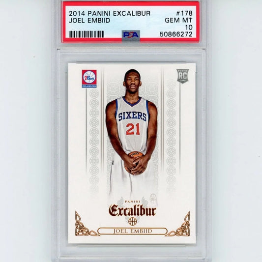 Graded PSA 10 2014-15 Panini Excalibur Joel Embiid #178 Rookie Card