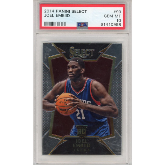 PSA graded 2014 Panini Select Joel Embiid rookie basketball card in Treasure product