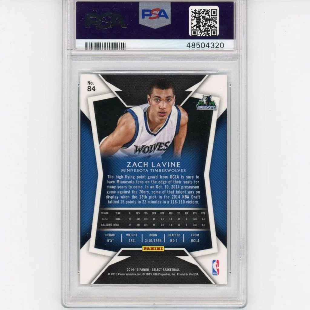 PSA Graded Zach LaVine 2014 Panini Select Rookie Card basketball trading card