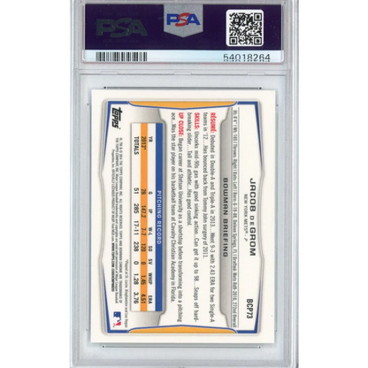 Graded 2014 Bowman Chrome Prospects Jacob DeGrom #BCP73 Rookie RC Baseball Card PSA 10 Gem Mint | PSA 10 Gem Mint Graded Rookie Card | vintageantiquesgifts.com