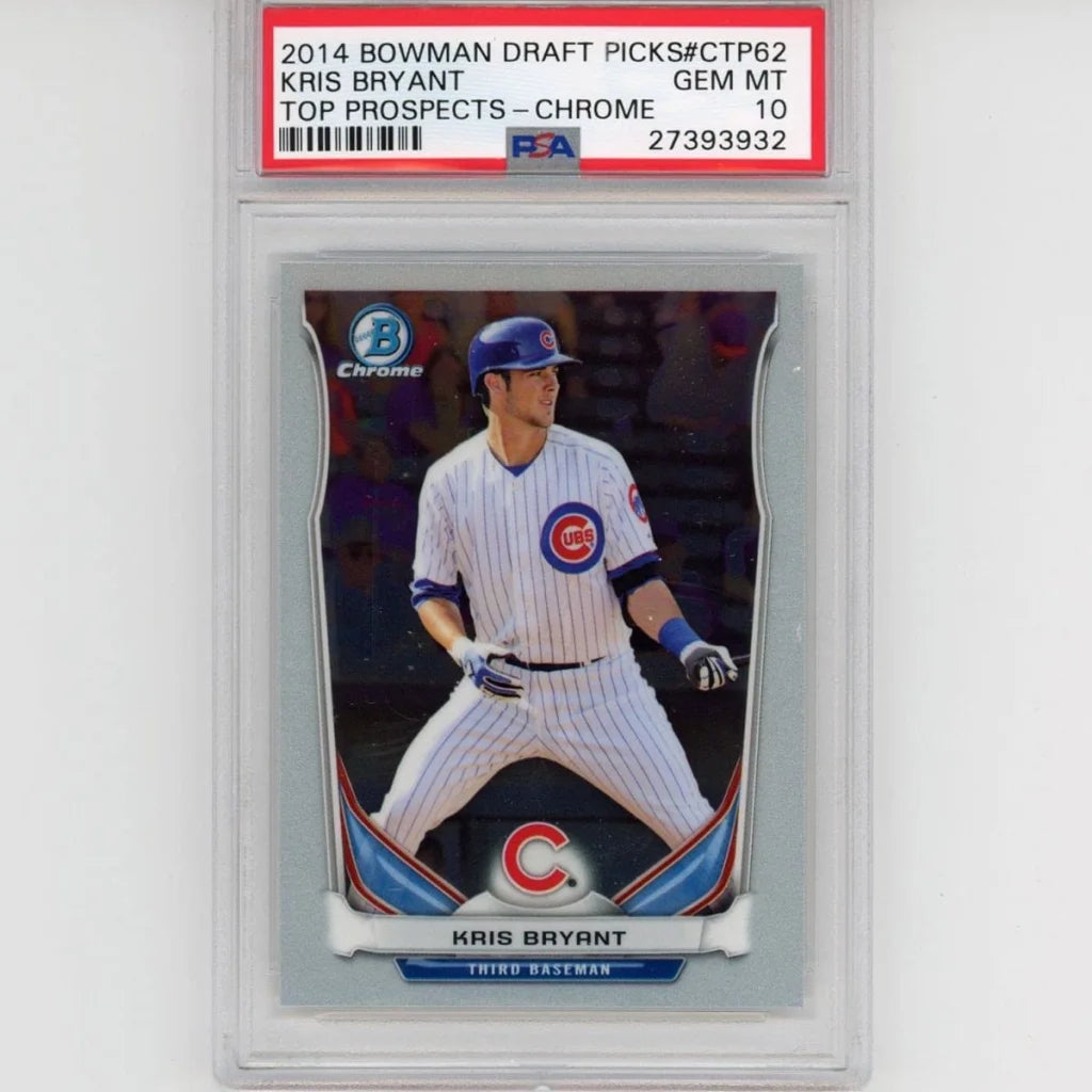PSA graded 2014 Bowman Chrome Kris Bryant rookie baseball card in excellent condition