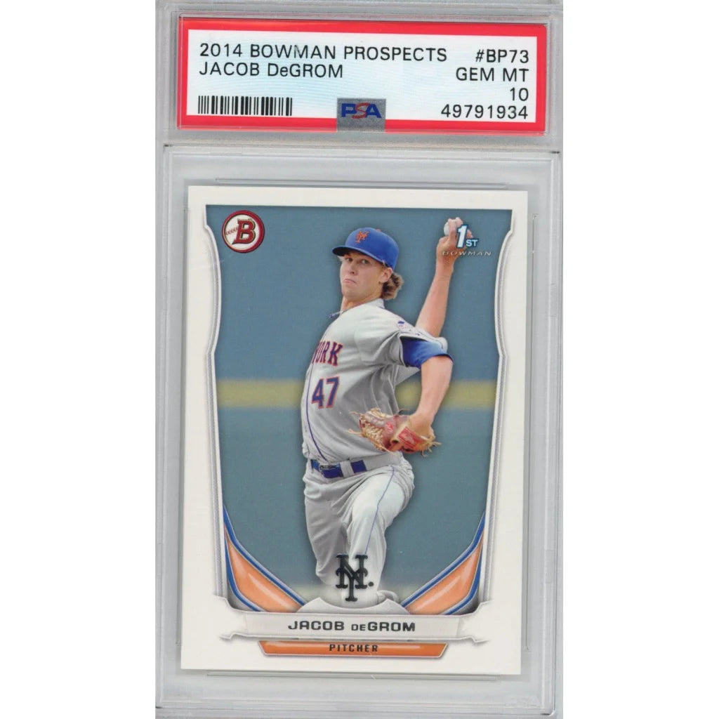 Graded 2014 Bowman Prospects Jacob DeGrom Rookie Card PSA 10 Gem Mint