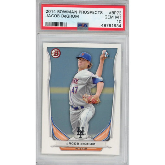 Graded 2014 Bowman Prospects Jacob DeGrom Rookie Card PSA 10 Gem Mint