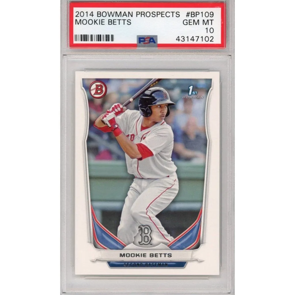 Graded 2014 Bowman Prospects Mookie Betts Rookie PSA 10 Gem Mint card