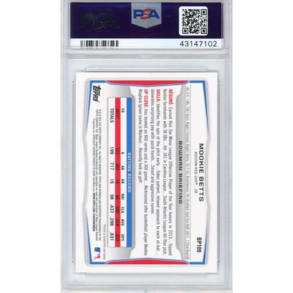 Graded 2014 Bowman Mookie Betts Rookie PSA 10 Gem Mint Card