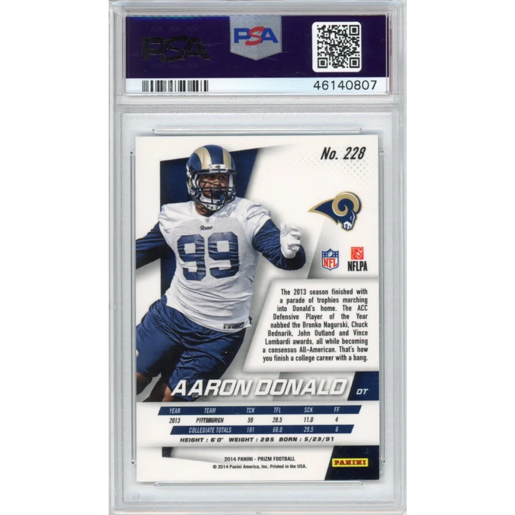 Graded PSA 9 2014 Panini Prizm Aaron Donald #228 Rookie RC Card