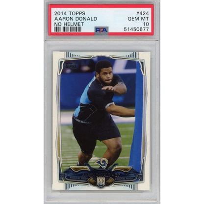PSA 10 Aaron Donald 2014 Topps No Helmet rookie card GEM MT graded football card