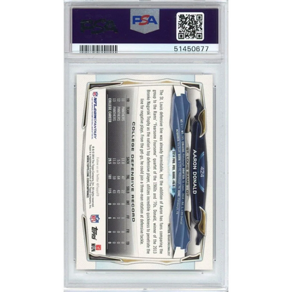 Graded 2014 Topps Aaron Donald #424 Rookie PSA 10 Gem Mint card slab