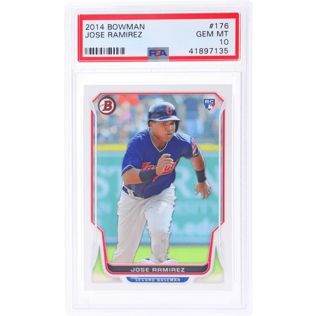 Graded PSA 10 Gem MT 2014 Bowman Jose Ramirez #176 Rookie Card