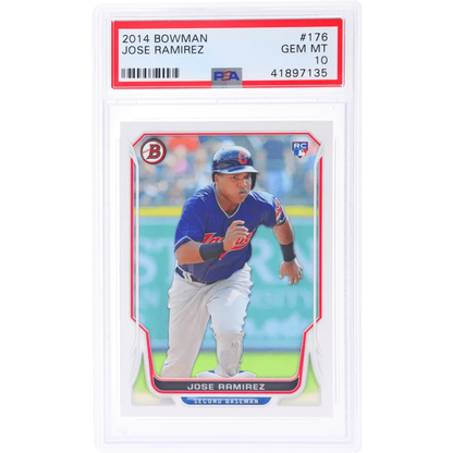 Graded PSA 10 Gem MT 2014 Bowman Jose Ramirez #176 Rookie Card