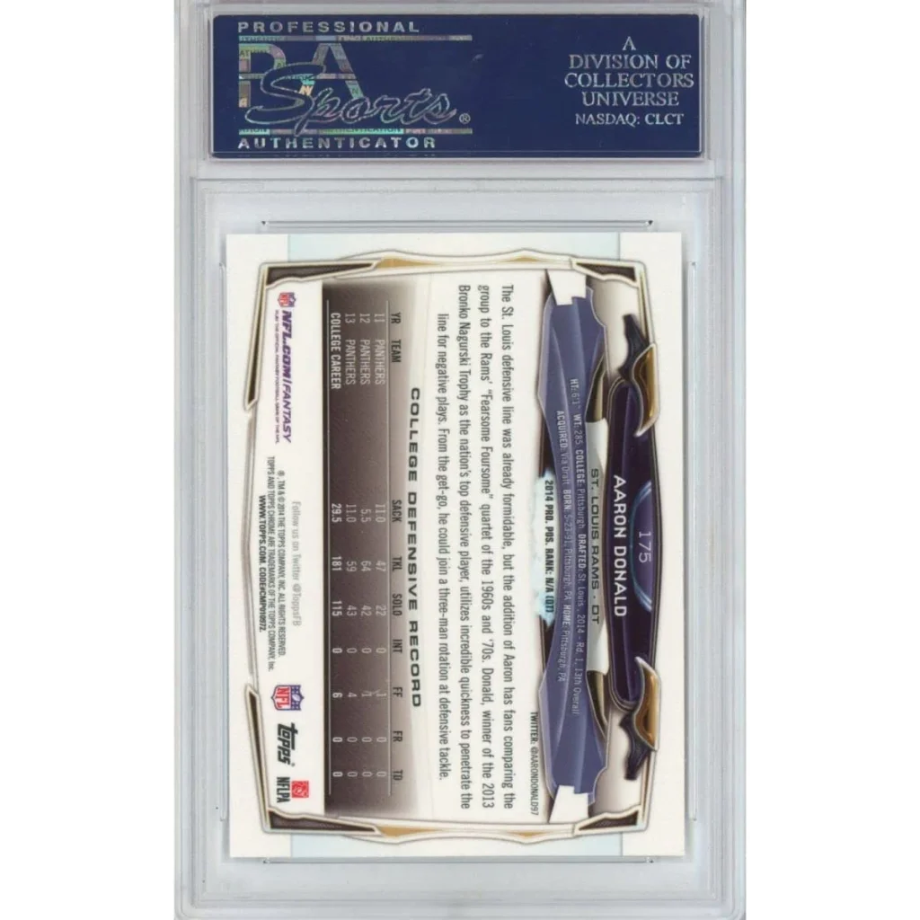 Graded 2014 Topps Chrome Aaron Donald #175 Rookie RC Football Card PSA 10 Gem Mint | PSA 10 Gem Mint Graded Rookie Card | vintageantiquesgifts.com