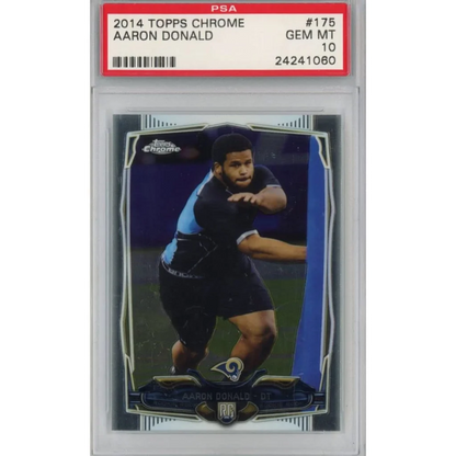 Graded 2014 Topps Chrome Aaron Donald #175 Rookie RC Football Card PSA 10 Gem Mint | Hall of Fame Sports Memorabilia | vintageantiquesgifts.com
