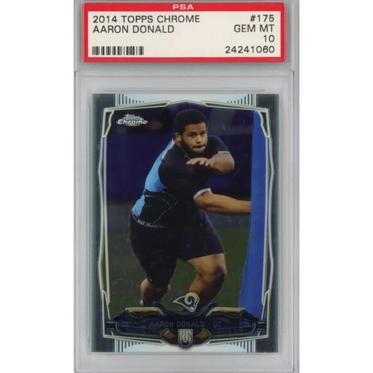 Graded 2014 Topps Chrome Aaron Donald #175 Rookie RC Football Card PSA 10 Gem Mint | Hall of Fame Sports Memorabilia | vintageantiquesgifts.com