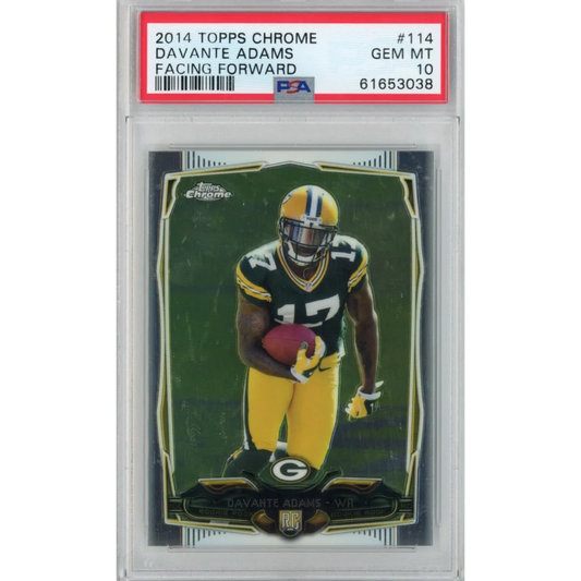PSA graded 2014 Topps Chrome Davante Adams rookie card in Green Bay Packers uniform