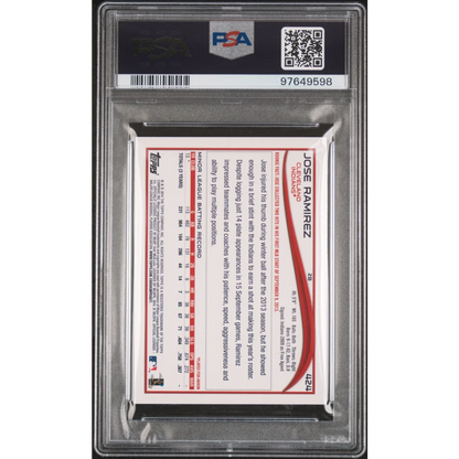 Graded 2014 Topps Jose Ramirez #424 Rookie RC Baseball Card PSA 10 Gem Mint | PSA 10 Gem Mint Graded Rookie Card | vintageantiquesgifts.com