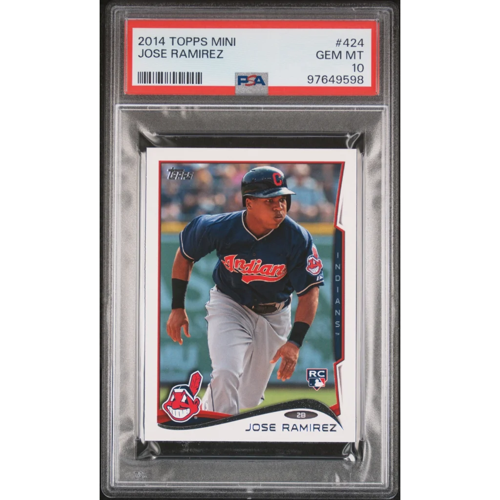 Graded 2014 Topps Jose Ramirez #424 Rookie RC Baseball Card PSA 10 Gem Mint | Hall of Fame Sports Memorabilia | vintageantiquesgifts.com