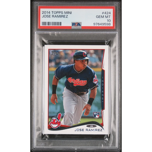 Graded 2014 Topps Jose Ramirez #424 Rookie RC Baseball Card PSA 10 Gem Mint | Hall of Fame Sports Memorabilia | vintageantiquesgifts.com