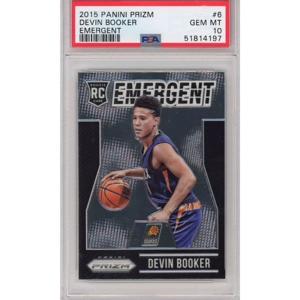 PSA graded 2015 Devin Booker Prizm Emergent rookie basketball card