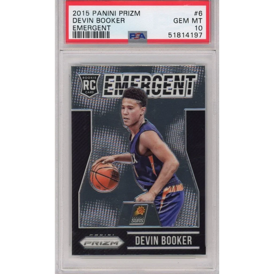PSA graded 2015 Devin Booker Prizm Emergent rookie basketball card