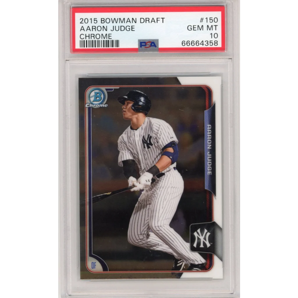 Aaron Judge baseball card graded PSA GEM MT 10 in product PSA 10 Aaron Judge card