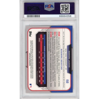 Graded 2015 Topps Stadium Club Aaron Judge Yankees rookie PSA 10 slab
