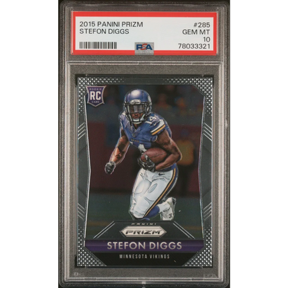 Graded 2015 Panini Prizm Stefon Diggs #285 Rookie RC Football Card PSA 10 Gem Mint | Hall of Fame Sports Memorabilia | vintageantiquesgifts.com