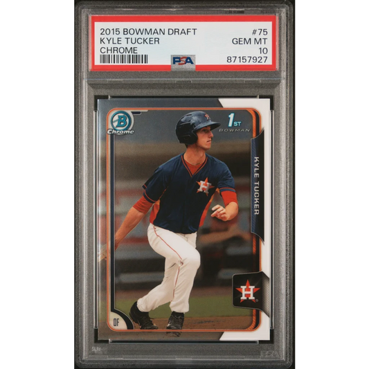 PSA 10 Gem Mint Kyle Tucker 2015 Bowman Draft Chrome Rookie Card image
