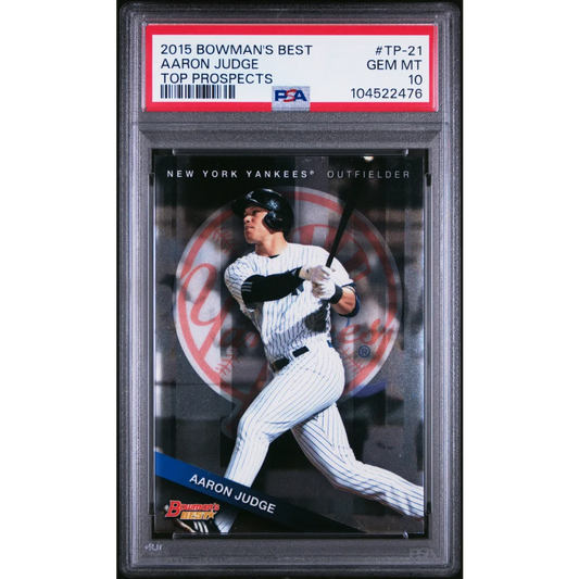 PSA graded 2015 Bowman’s Best Aaron Judge baseball card for collectors