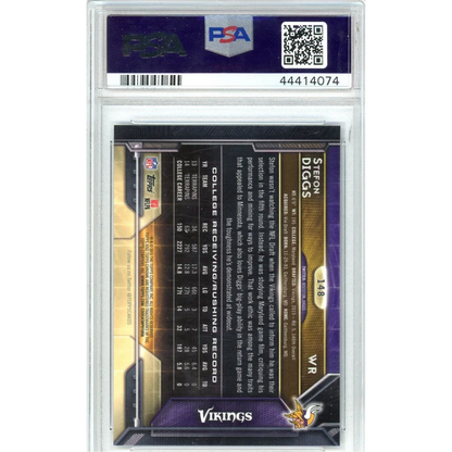 Graded 2015 Topps Chrome Stefon Diggs #148 Purple Refractor Rookie RC Football Card PSA 10 Gem Mint | PSA 10 Gem Mint Graded Rookie Card | vintageantiquesgifts.com