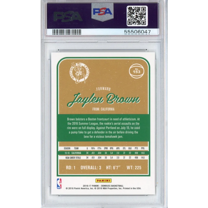 Graded PSA 10 Jaylen Brown 2016 Rookie Card basketball trading card