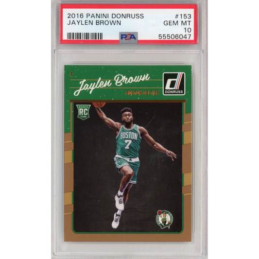 Graded PSA 10 2016-17 Panini Donruss Jaylen Brown Celtics RC #153