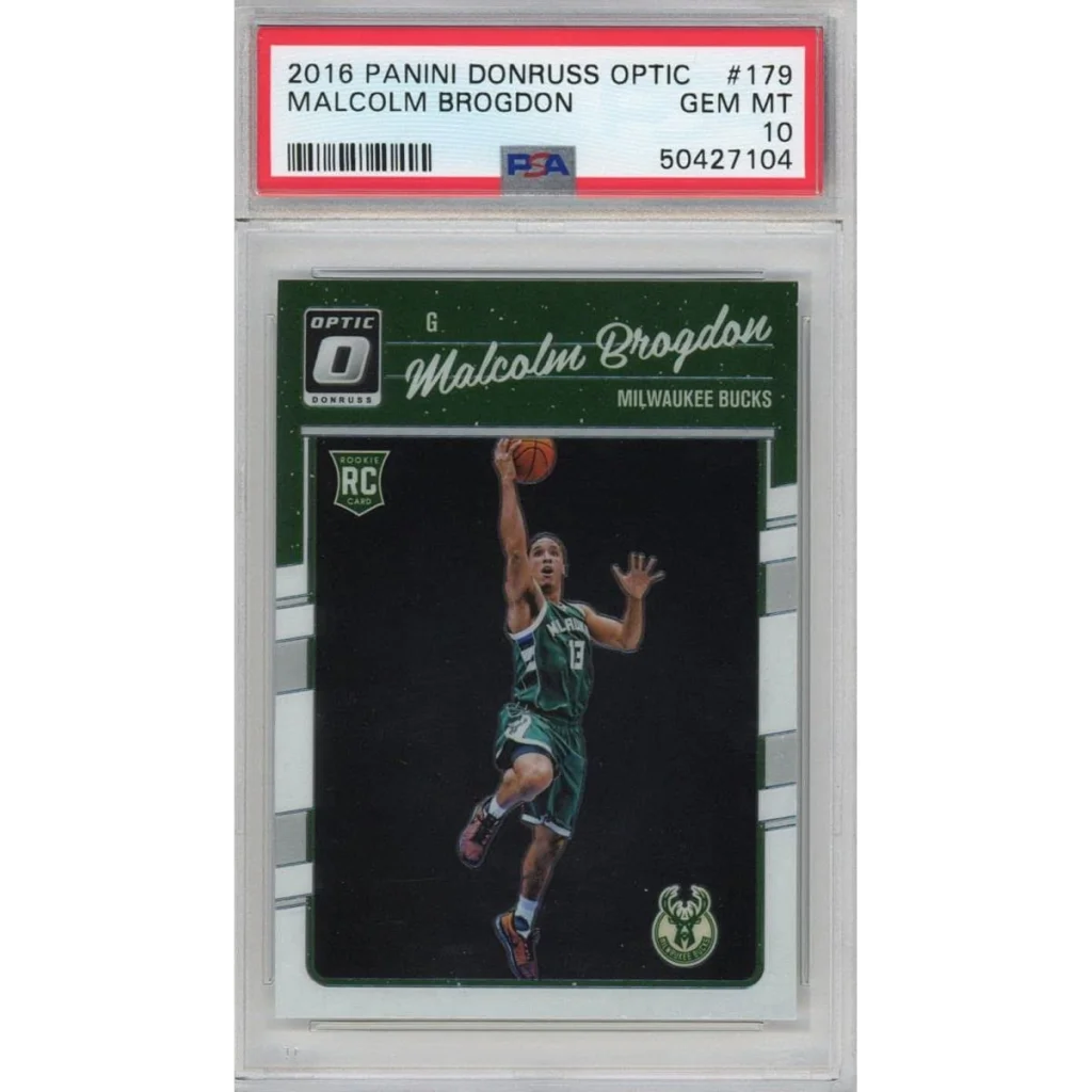 PSA graded Malcolm Brogdon 2016 Panini Donruss Optic rookie basketball card